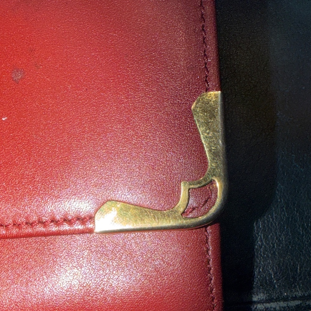 Cartier Burgundy Leather Clutch with Gold Accents travel Passport - Picture 3 of 12